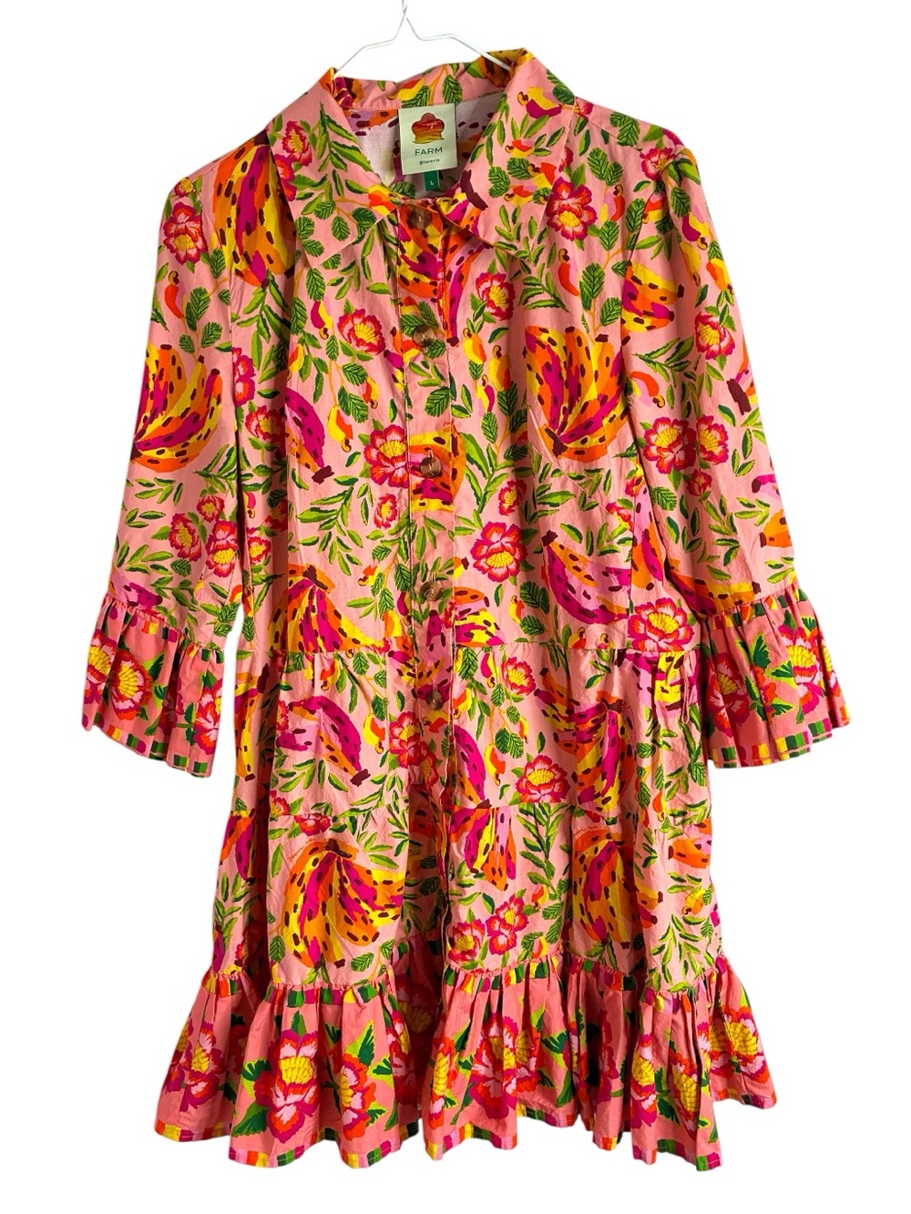 Farm Rio Painted Bananas Mini Dress - Picture 4 of 15